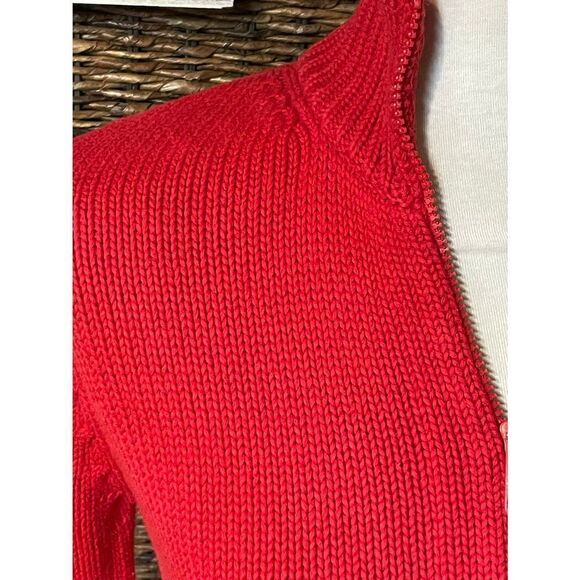 Esprit Vintage (Deadstock) Full Zip Long Sleeve 100% Cotton Mock Collar Red Card - Picture 4 of 11